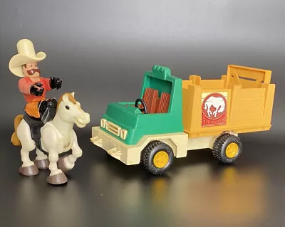Buy FISHER-PRICE HORSE AND COWBOY RIDER With TRUCK - VINTAGE 1979 • 14£