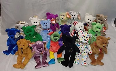 Buy TY Beanie Baby Bears Job Lot Of 19 • 9.90£