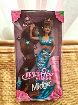 Buy 1995 Barbie Jewel Hair Mermaid Midge Made In Indonesia Nrfb • 197.27£