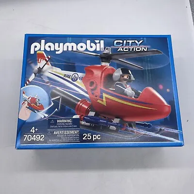 Buy Playmobil City Action Fire Helicopter - Squirts Water - 70492 Childrens Toy • 18.94£