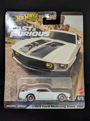 Buy Hot Wheels Premium 1969 Ford Mustang Boss 302 In White 2024 Fast & Furious 4/5 • 13.99£