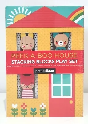 Buy PETIT COLLAGE Peek-A-Boo House Play Stacking Blocks - SEALED With Toy Flaws • 24£