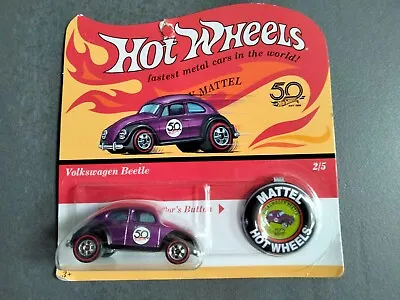 Buy Hot Wheels Volkswagen Beetle (VW) - 50th Anniversary - Redline Wheels Replica • 12.95£