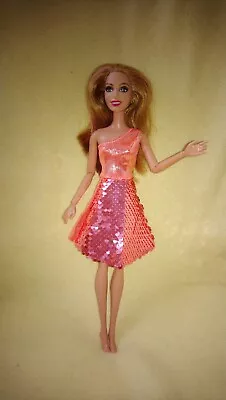 Buy Barbie Steffi Fashion Dolls Dress Orange Glitter Sequins Mini Dress Fashion #C • 3.41£