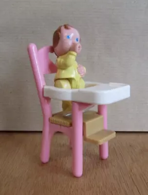 Buy Vintage Fisher Price Loving Family High Chair And Baby • 9.99£