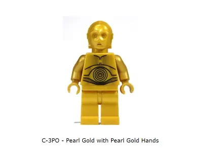 Buy Lego Authentic Minifigure C-3PO - Pearl Gold With Pearl Gold Hands Star Wars	 • 4.81£