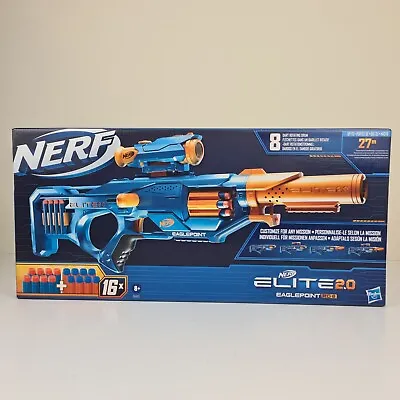 Buy Nerf Elite 2.0 Eaglepoint RD-8 Blaster 8 Dart Drum Detachable Scope Barrel Toy • 22.99£
