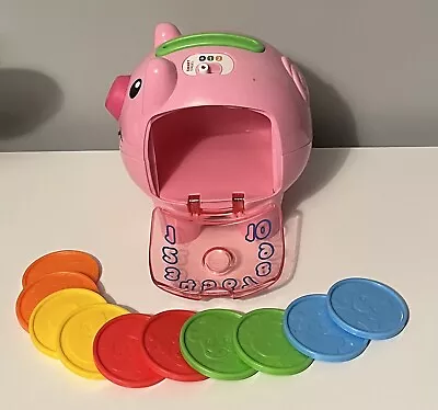 Buy Fisher Price Laugh & Learn Smart Stages Pink Pig Piggy Bank Interactive 10 Coins • 16.99£