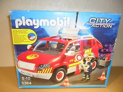 Buy PLAYMOBIL FIRE ENGINE CAR 5364 BOXED+COMPLETE (Lights+Sounds,Accessories) • 13.75£
