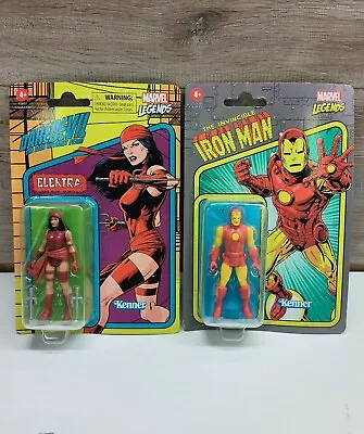 Buy Kenner Marvel Legends Ironman & Elektra Toy Action Figures New On Card Hasbro • 18.99£