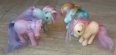 Buy 4 X G1 MY LITTLE PONY MOONSTONE, BRIGHT BOUQUET, SNUZZLE & PEACHY PINK HEARTS • 14.99£