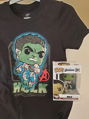 Buy Hulk 451 Marvel Funko Pop Vinyl + T Shirt Tee XS Avengers Endgame Lot • 19.99£