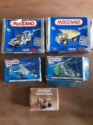 Buy Meccano 5 X Complete Some Sealed Small Model Sets Helicopter, Dump Truck, Cement • 19.99£
