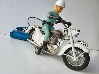 Buy 1960's Tin Toy Bandai Japan Bat. Operated Remote Control POLICE HONDA MOTORCYCLE • 136.56£