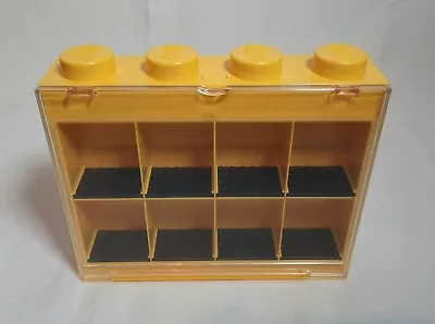 Buy Official Lego Minifigure Display Case Yellow 8 Compartments Flip Down Cover • 12£