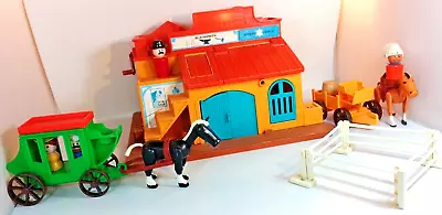 Buy 1983 Vintage Fisher Price Western Town Play Set With Characters  • 55£