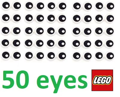 Buy 50 NEW LEGO Black Open Eyes With Pupil Pattern 1x1 Printed Dots 10238 / 13360 • 3.55£