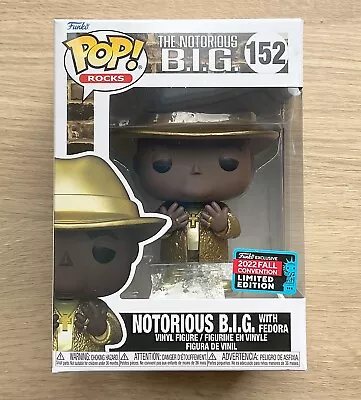 Buy Funko Pop Rocks The Notorious B.I.G With Fedora Gold NYCC #152 + Free Protector • 34.99£