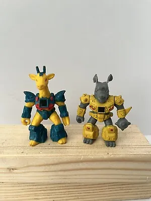 Buy 2x Battle Beasts Rocky Rhino & Rubberneck Giraffe Figures - Hasbro Takara • 14.99£
