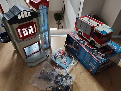 Buy Playmobil 3885 Rescue Fire Station With Hose Tower Fire Engine Incomplete  • 40£